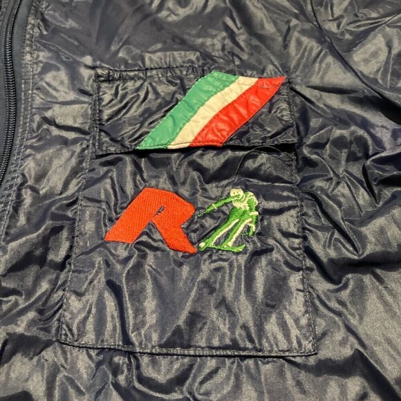 RARE Vintage Roces Ski Boots Jacket Size 52 Large Embroidered Windbreaker Blue - Picture 4 of 9